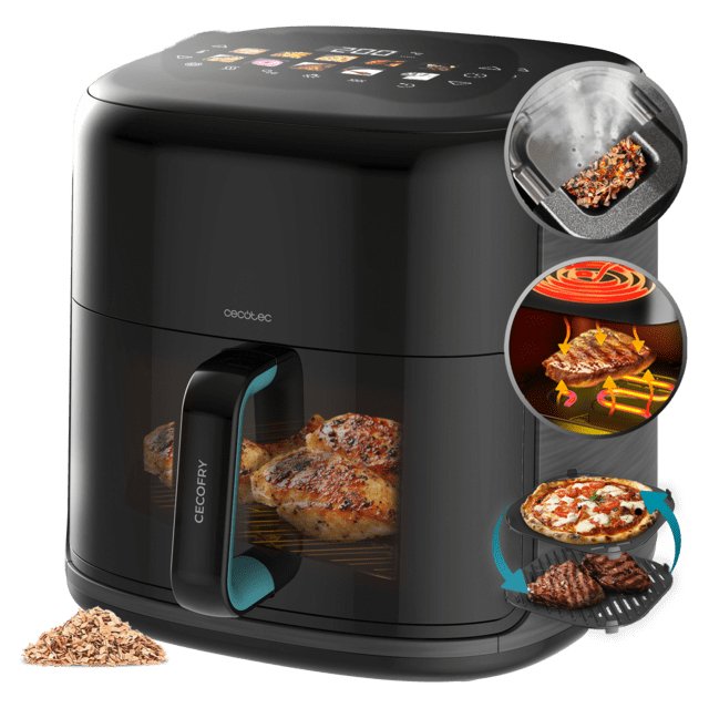 Freidora De Aire Cecotec Cecofry&Grill Smokin'Prime 8500 Sencillo 8,5 L Independiente 2300 W Caliente Negro