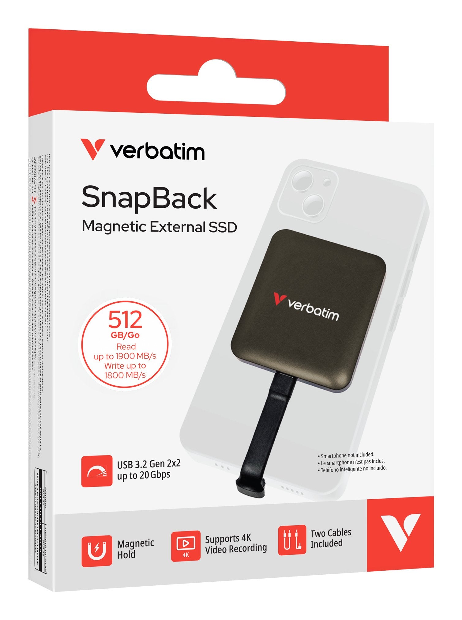 EAN 23942320609 - Verbatim SnapBack SSD 512 GB USB Tipo C USB 3.2 Gen 2x2 Negro imagen 6