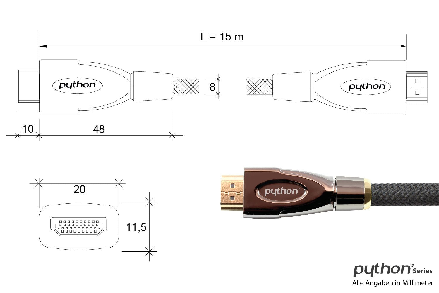 Cable Alcasa Gc-M0021 Hdmi 15 M Hdmi Tipo A (Estándar) Negro