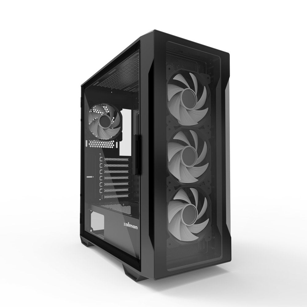 Caja Pc Zalman I3 Neo Tg Mid Tower Negro Rgb Fan X4