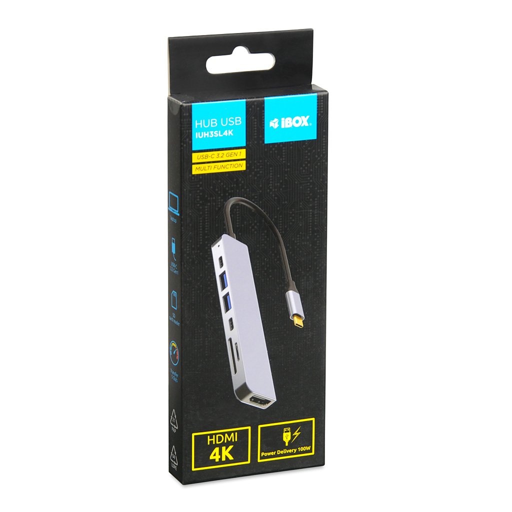 EAN 5903968680817 - iBox IUH3SL4K hub de interfaz USB Tipo C 5000 Mbit/s Plata imagen 4