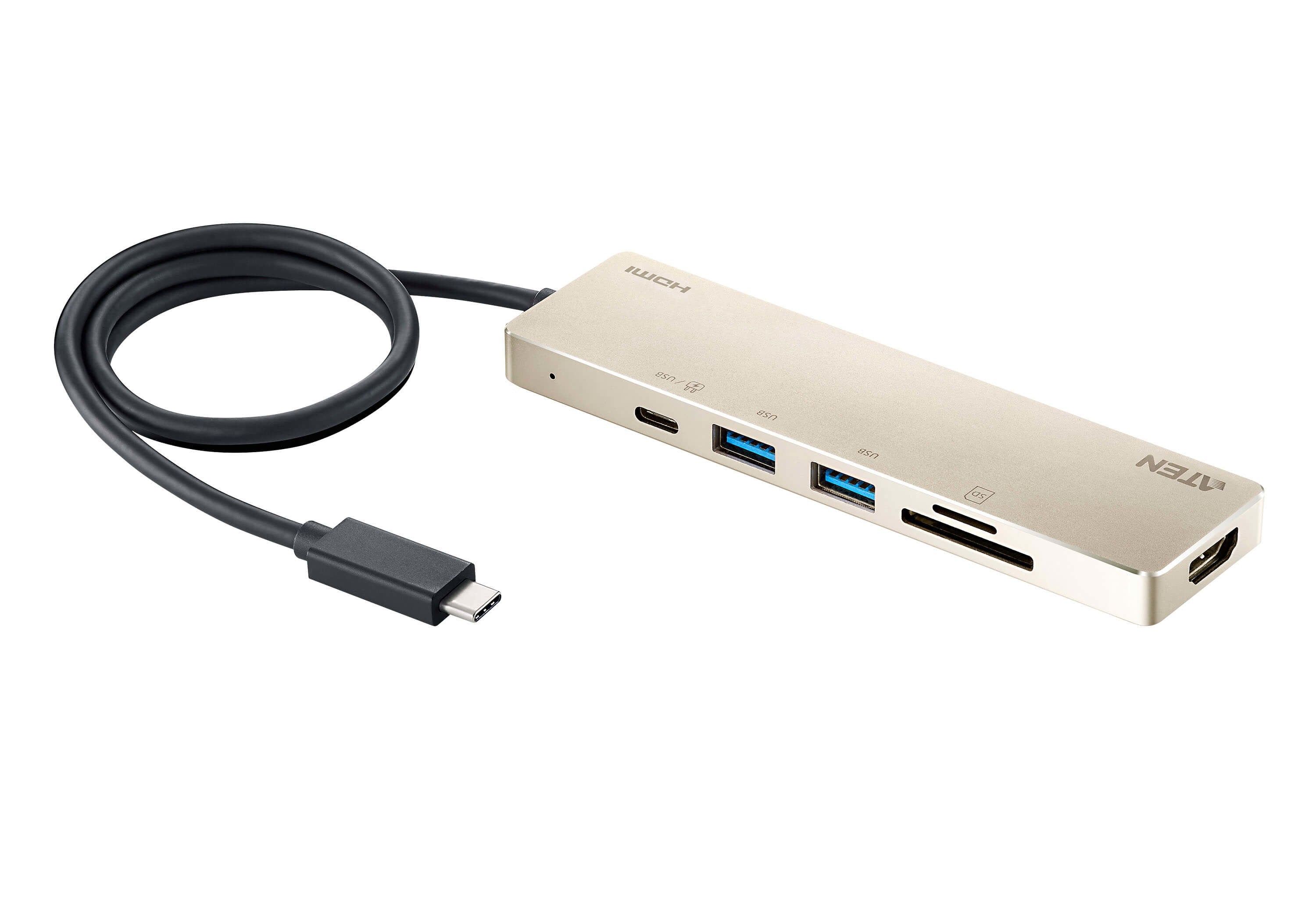 EAN 4710469340642 - ATEN UH3239 Alámbrico USB 3.2 Gen 1 (3.1 Gen 1) Type-C Negro, Oro imagen 1