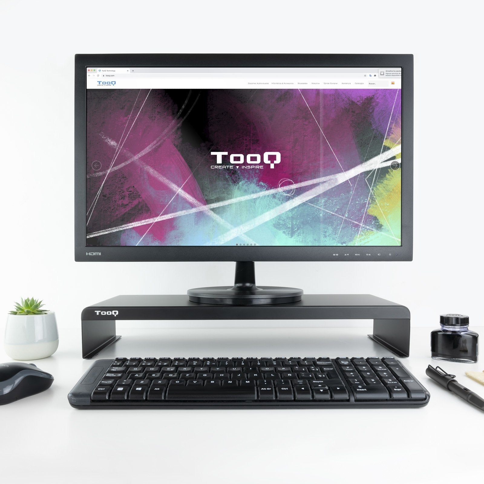 Tooq Soporte Elevador Para Monitor O Portatil - Peso Max. 20kg - Negro