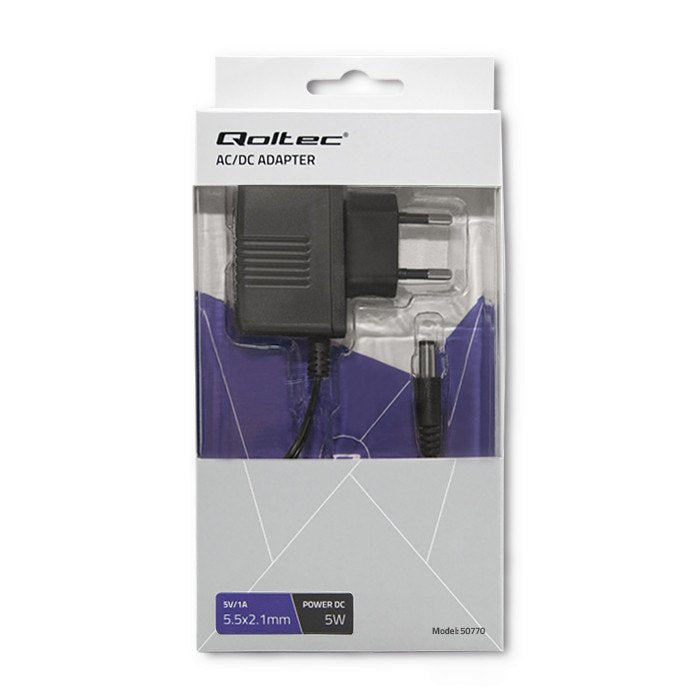 Qoltec 50770 Plug-In Power Supply 5w 5v 1a 5.5x2.1