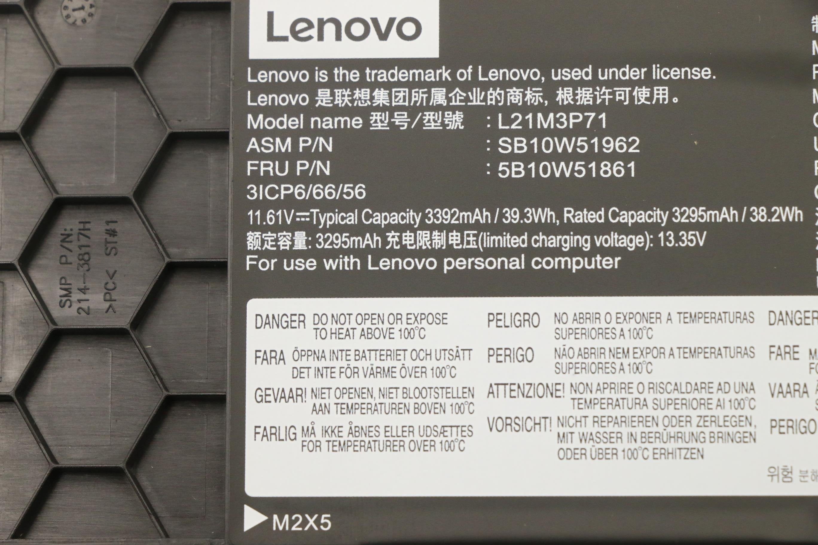 39.3wh Internal Lithium-Ion Battery For Lenovo Thinkpad