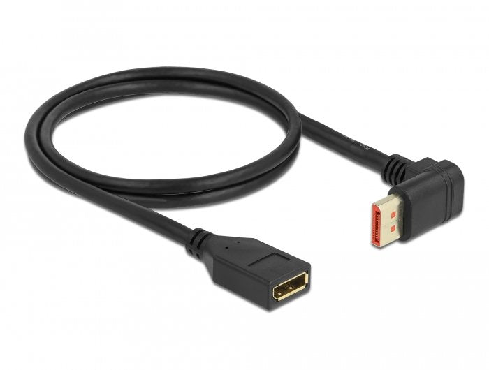 Delock Alargador Displayport Macho 90° Hacia Arriba En Ángulo A Hembra De 8k 60 Hz 1 M