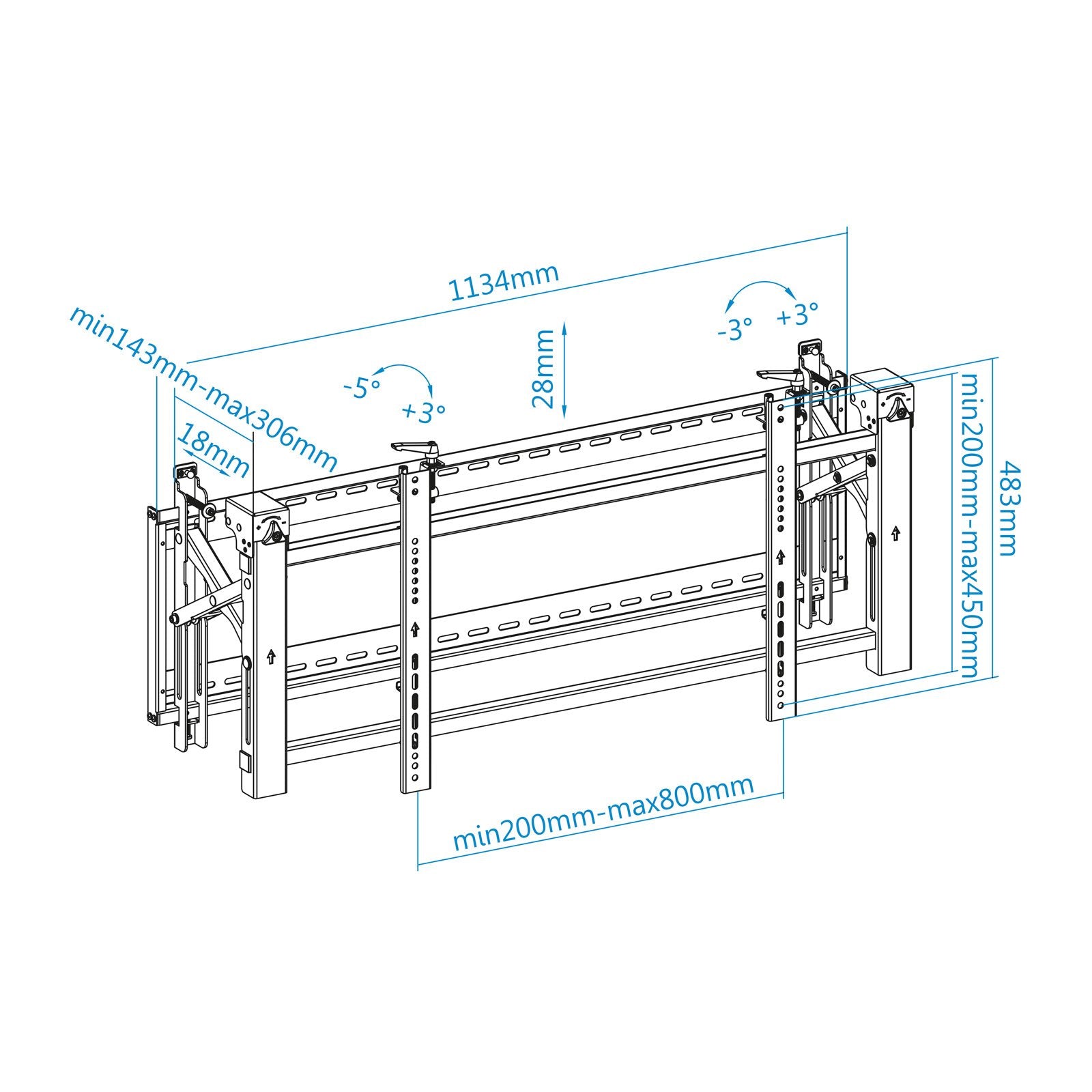 EAN 8433281013063 - TooQ TQVW5470T soporte para pantalla de señalización 177,8 cm (70") imagen 9