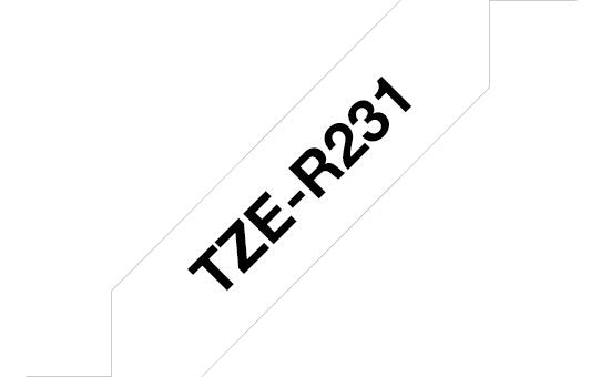Brother Tzer231,Negro Sobre Blanco,Rollo (1,2 Cm X 4 M) 1 Bobina(S) Cinta,Para P-Touch Pt-D200, D450, D800, E550, H110, P300, P750, P900, P950, P-Touch Edge Pt-P750