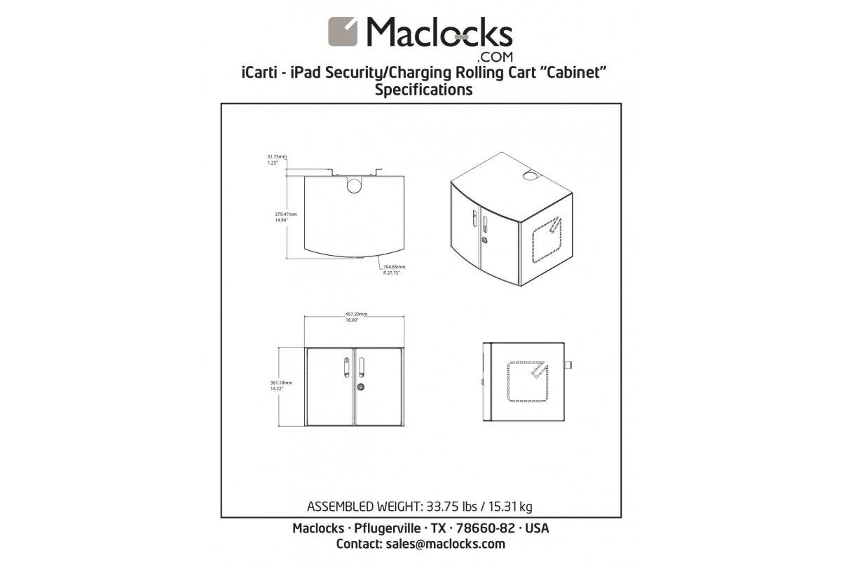 EAN 0819472020276 - Compulocks CartiPad Solo Armario de gestión y carga para dispositivos portátiles Blanco imagen 6