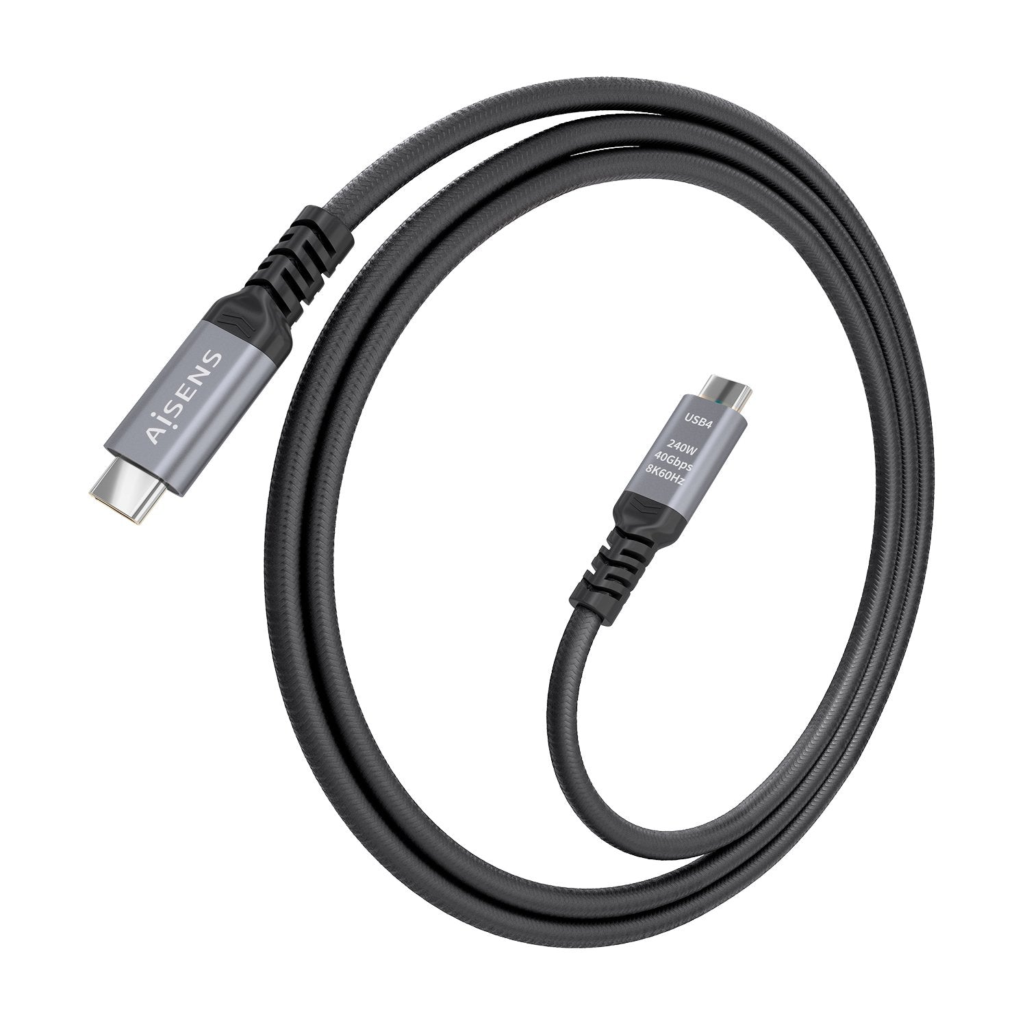 Cable Usb 4.0 Tipo-C Aisens A156-0995 Usb Tipo-C Macho Usb Tipo-C Macho Hasta 240w 40gbps 1.5m Negro