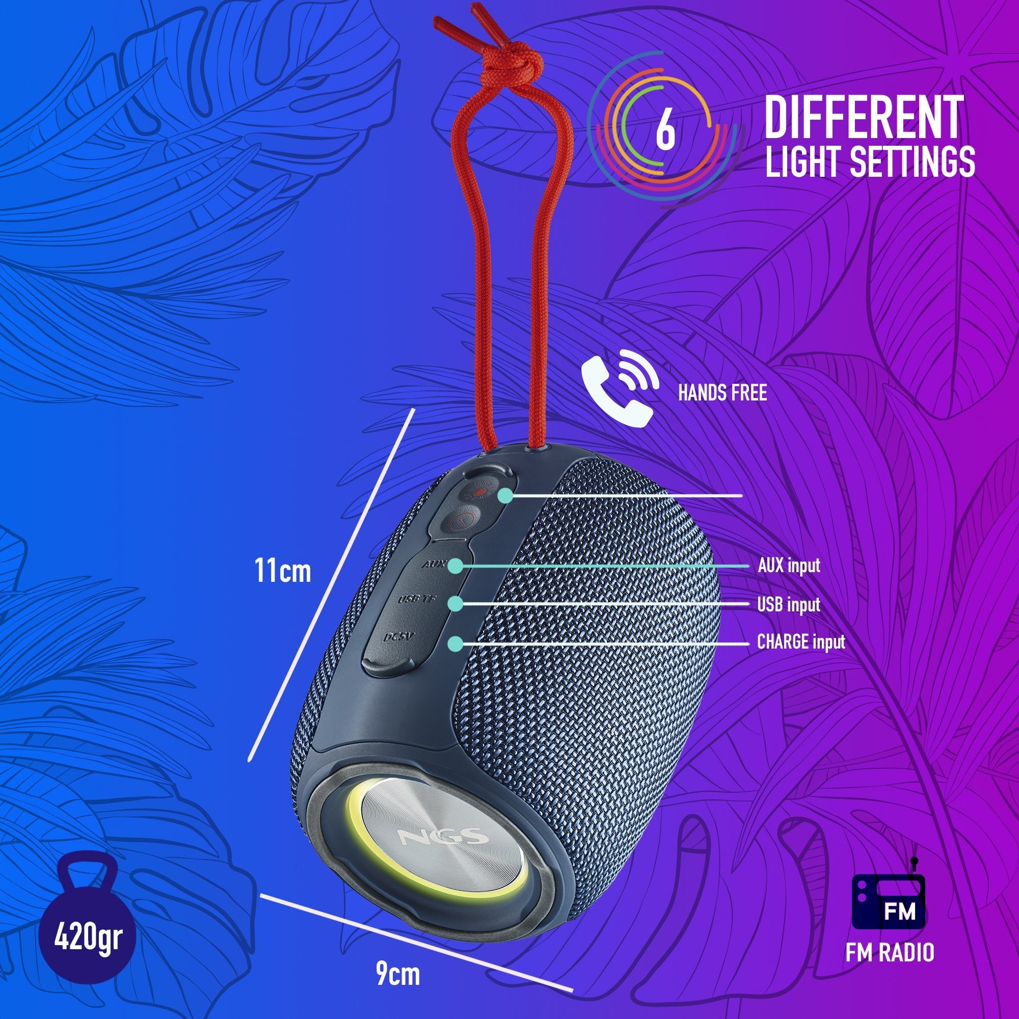 Altavoz Con Bluetooth Ngs Roller Nitro 1 10w 2.0 Azul