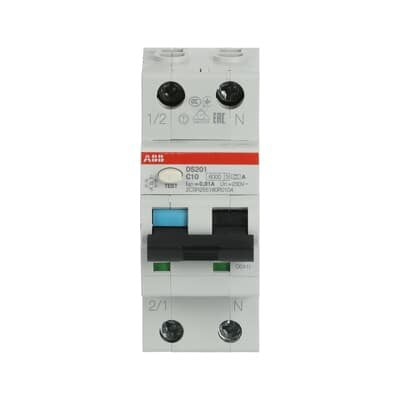 Abb Ds201 C10 A30 Ds201a-C10/0.03 Fi/Ls-Interruptor 6ka 1p+N Tipo A C 10