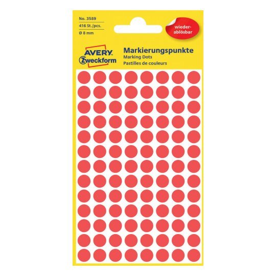 Avery Zweckform Klebepunkte Ø 8,0 Mm Rojo