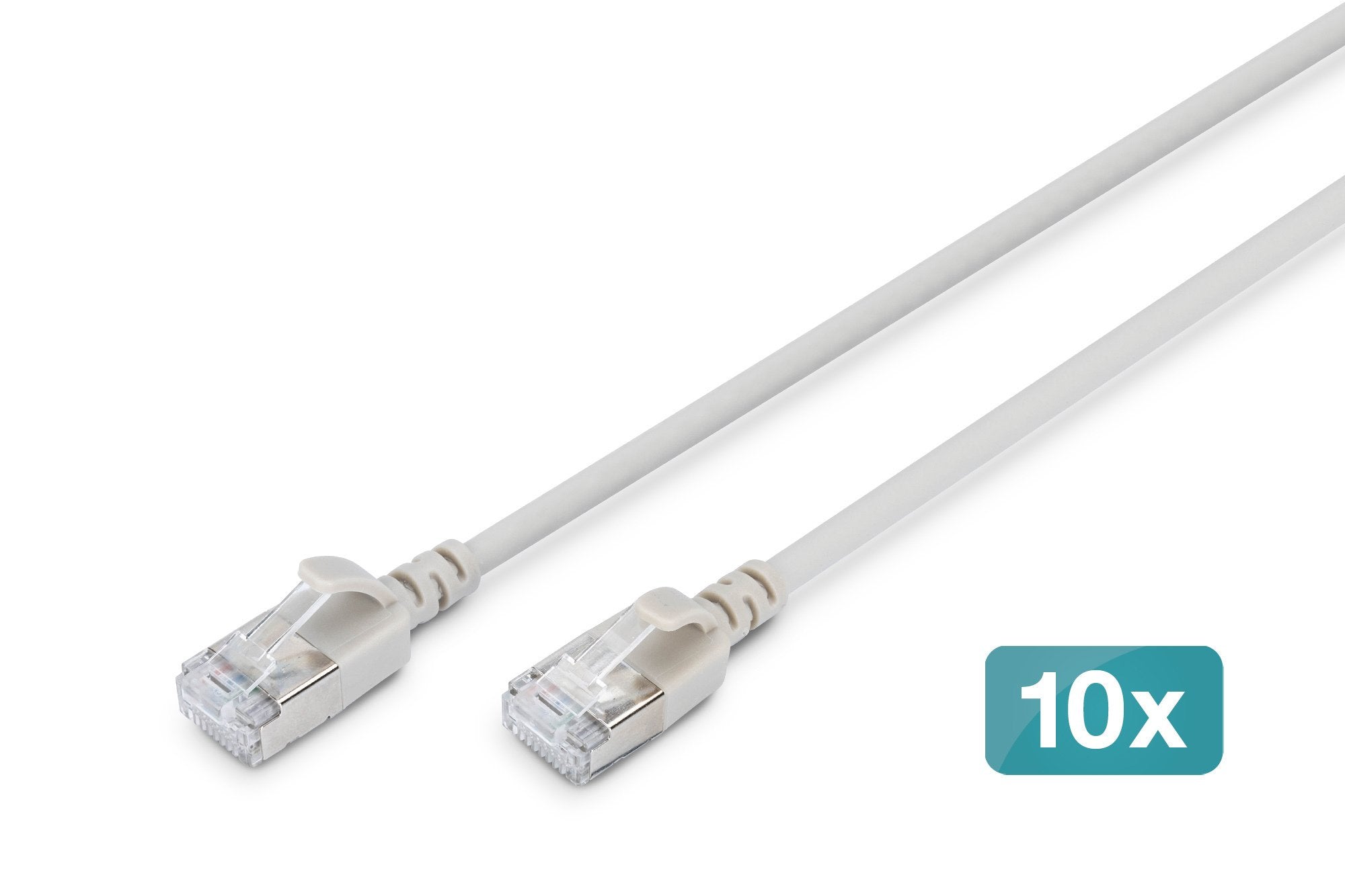 Digitus Cable De Red Cat 6a F/Ftp Slim 1,00m Gris 10 Unidades