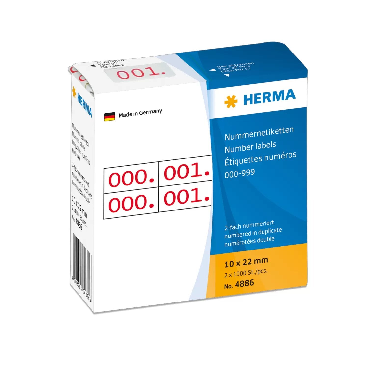 EAN 4008705048866 - HERMA 4886 etiqueta autoadhesiva Rojo, Blanco 2000 pieza(s) imagen 1