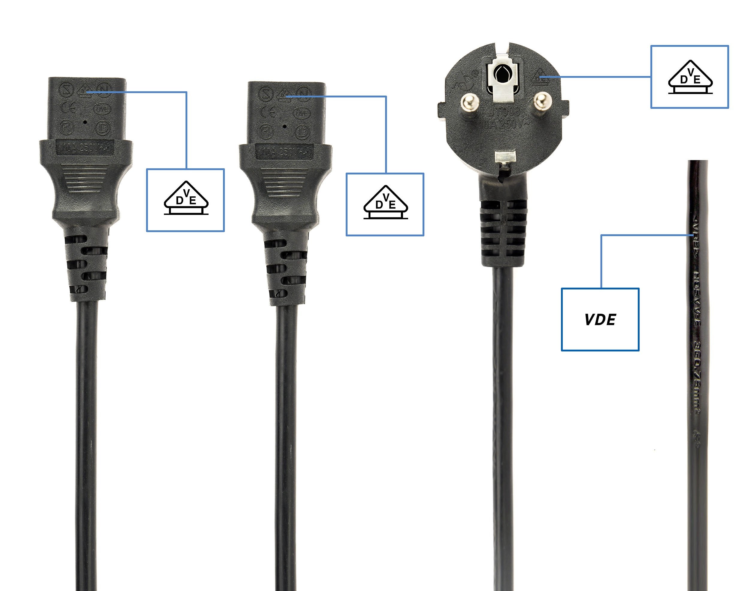 Cable De Alimentacion Gembird 230v 2m 2 Enchufes (Splitter En Y)