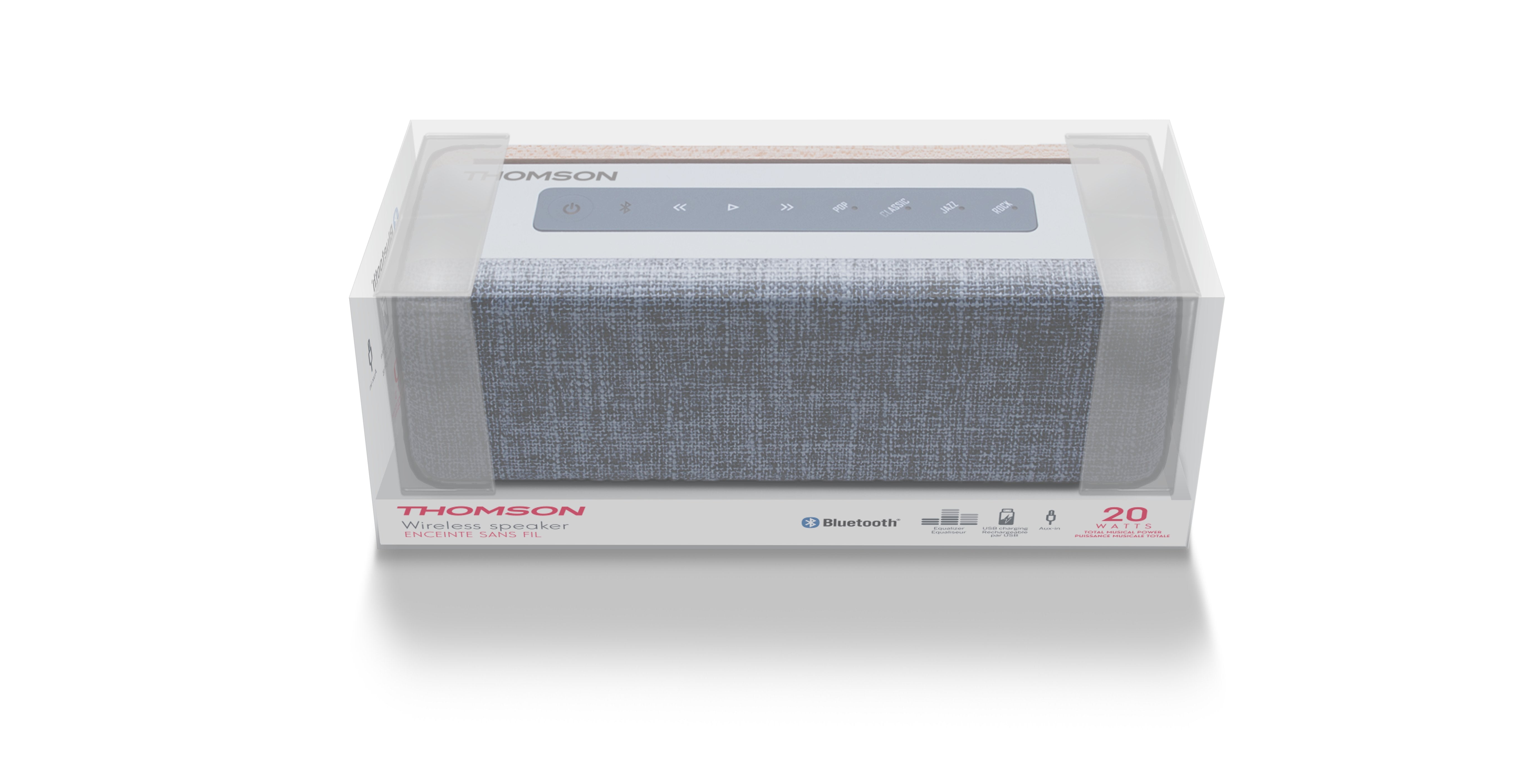 EAN 3499550356106 - Thomson WS04 altavoz portátil o de fiesta Altavoz portátil estéreo Marrón, Gris, Blanco 20 W imagen 2