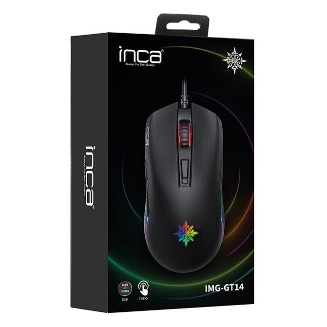Inca Gaming Raton Img-Gt14 3600 Dpi, Rgb, 7 Botones, Usb