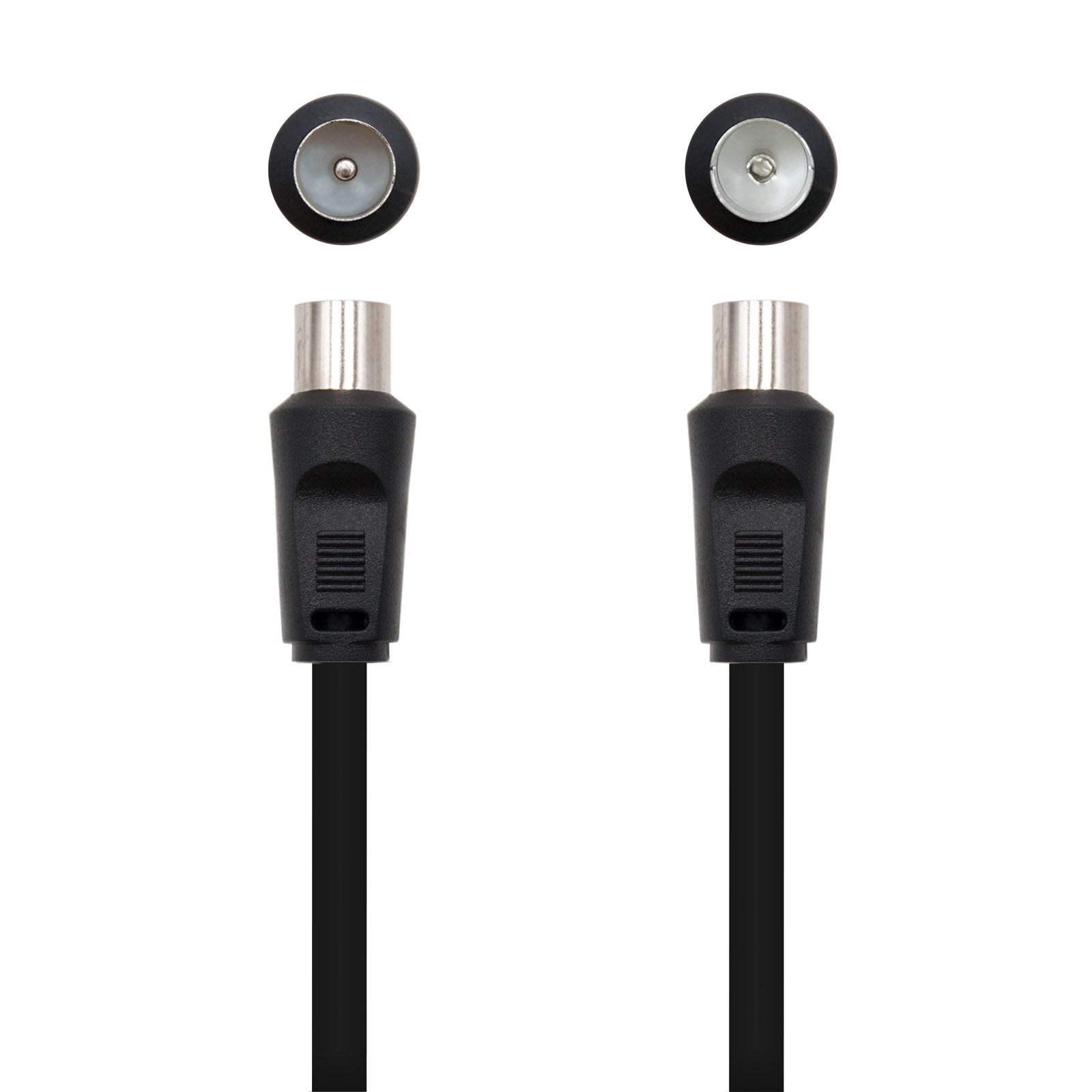 Nanocable Cable De Antena Tv 75 Ohm Macho/Hembra 1.80m - Negro