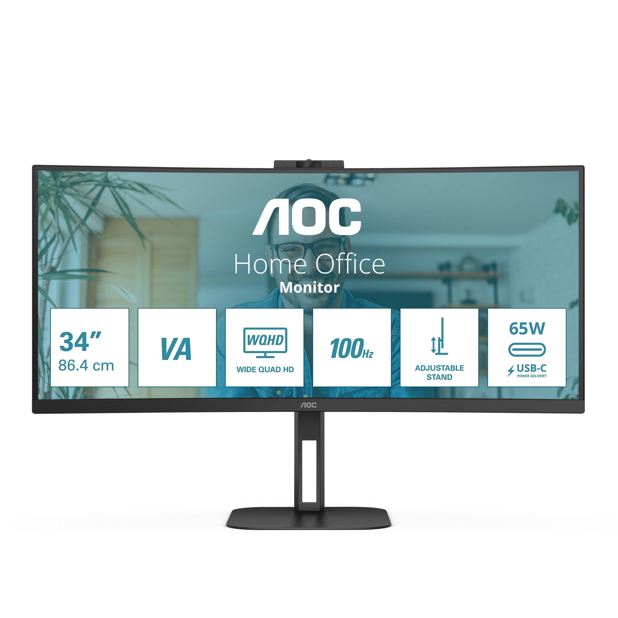 EAN 4038986110273 - AOC V5 CU34V5CW pantalla para PC 86,4 cm (34") 3440 x 1440 Pixeles Wide Quad HD LED Negro imagen 1