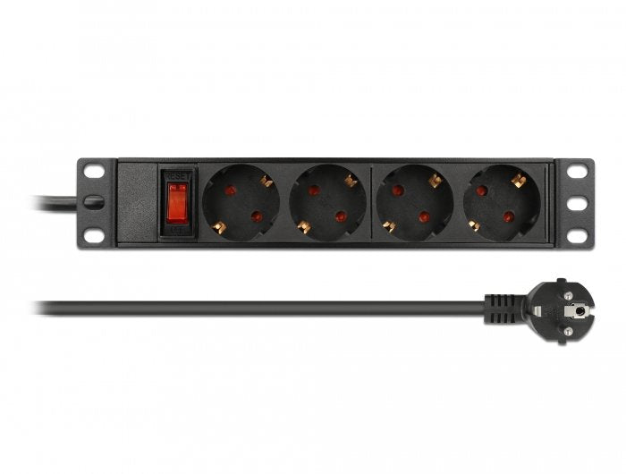 Delock Regleta Rack 10" 4 Tomas Con Interruptor 1 He Negro
