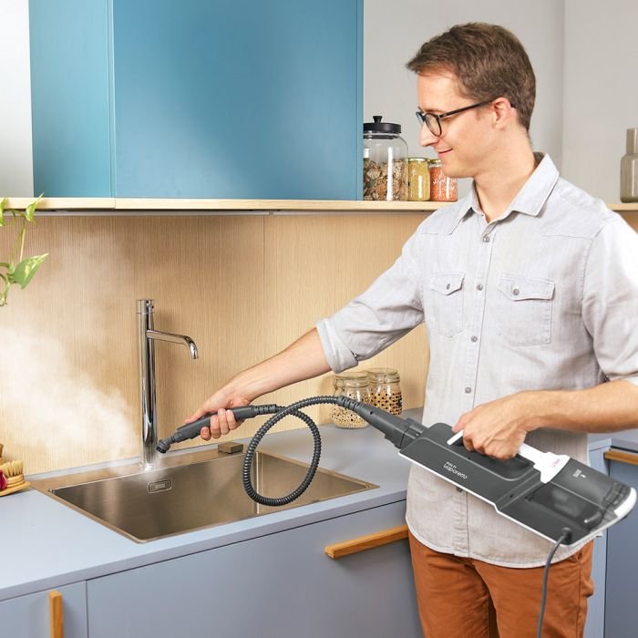 Mopa A Vapor Polti Pteu0304 Vaporetto Sv610 Style 2 En 1 Con Limpiador Portátil Integrado, Gris Blanco