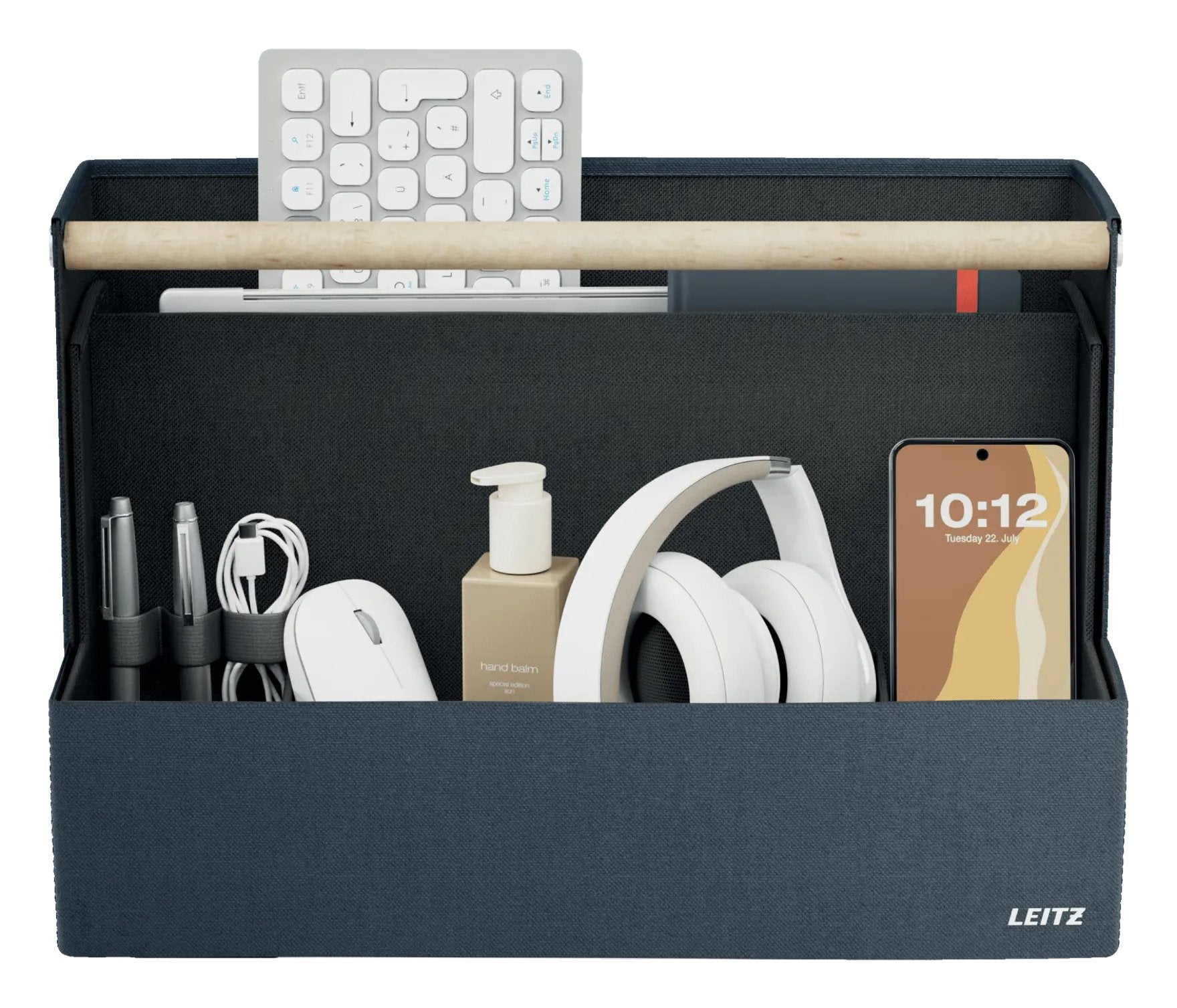 Leitz Portable Desk Organizer Fabric With Handle 38x19x26cm Dark Gris