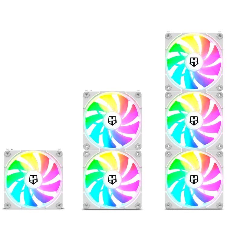 Ventilador Caja Nox Hummer Easylink Argb Fans Kit Blancos 1500rpm Pwm Argb