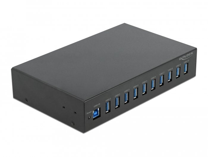 Delock Hub 10" Industrial 10 X Usb 3.2 Gen 1 Typ-A