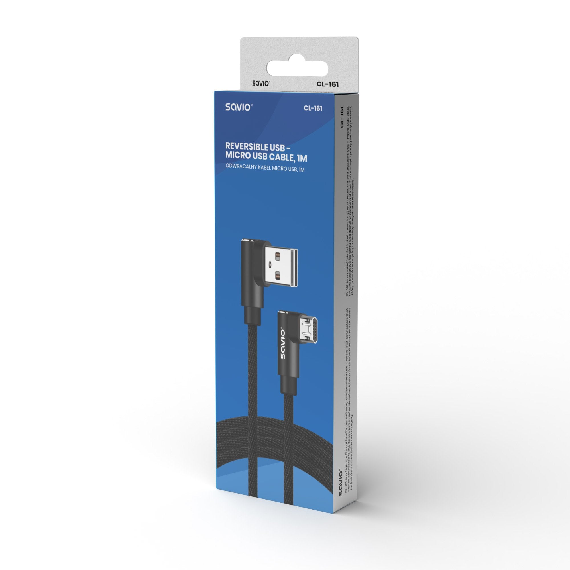 Kabel Z Dwustronnym Zlaczem Usb Micro Usb - Usb A 1m, Cl-161