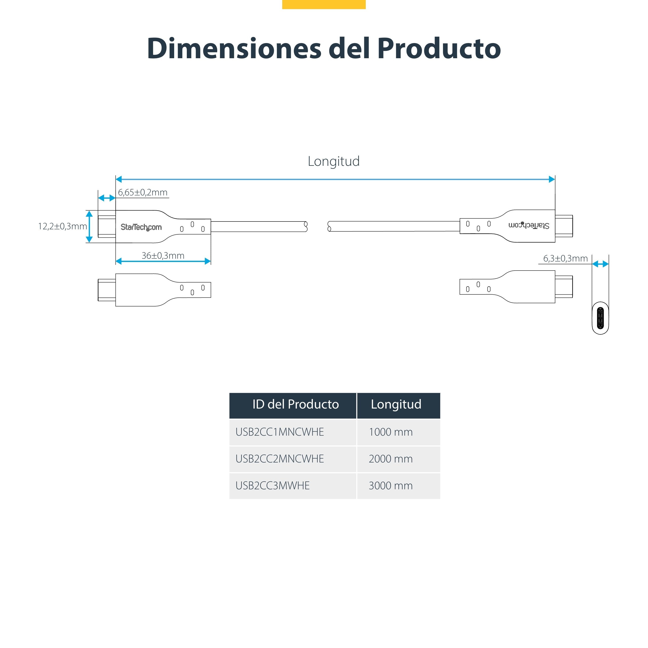 EAN 0065030911863 - StarTech.com USB2CC1MNCWHE cable USB USB C imagen 9