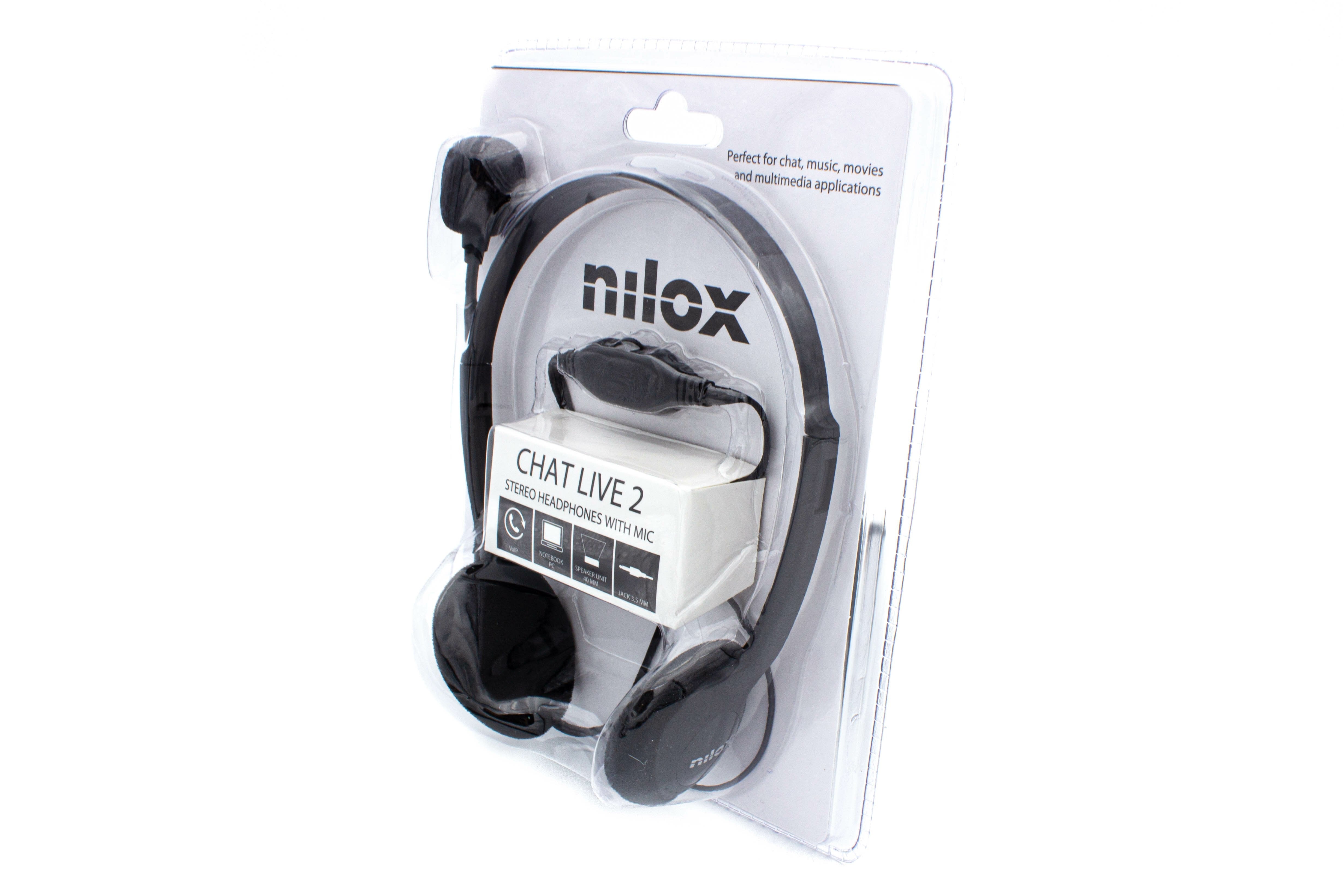 Auriculares Nilox Microfono Control Vol Negro Alambrico