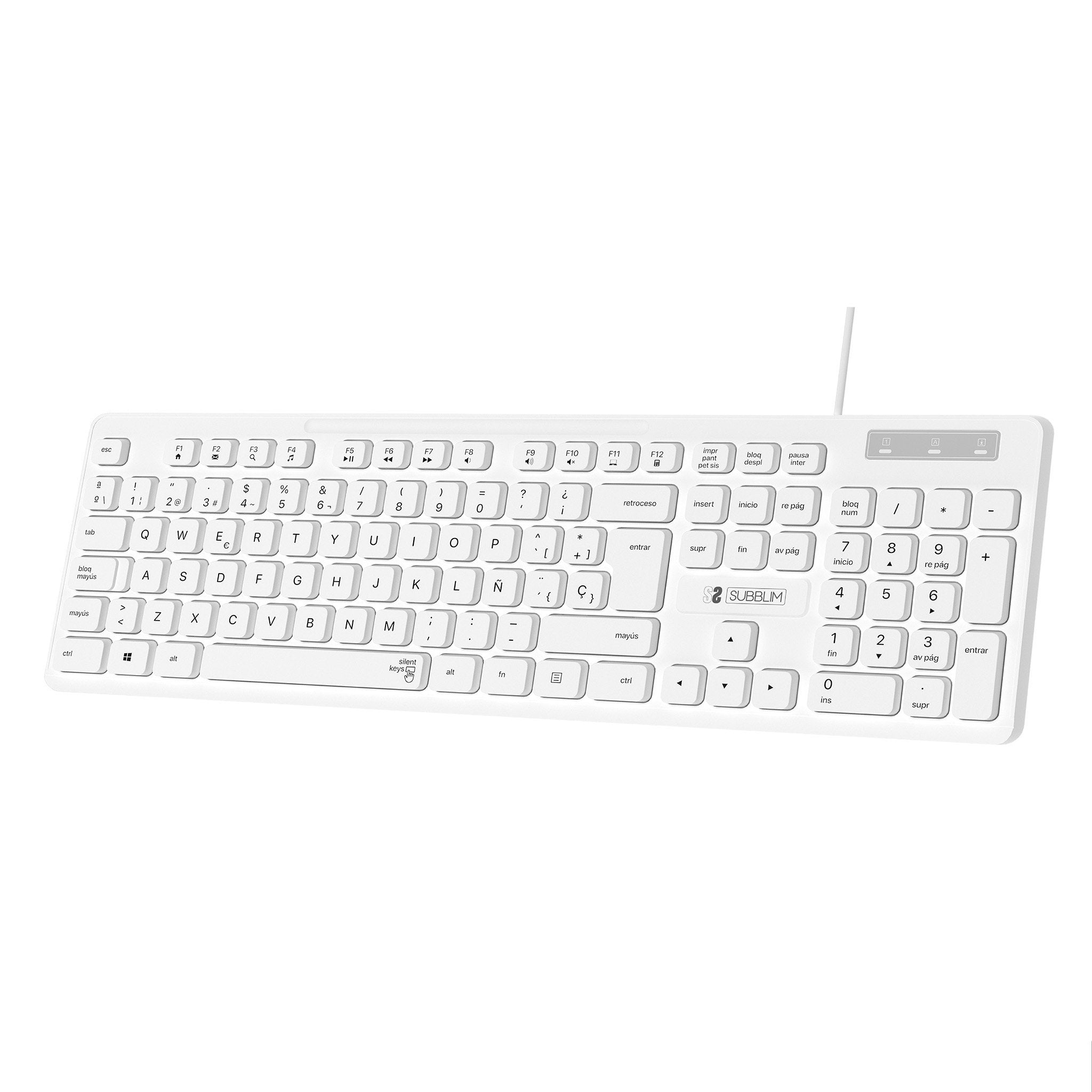 EAN 8436586742546 - SUBBLIM SUBKBC-0SSK51 teclado Universal QWERTY Español Negro, Blanco imagen 1