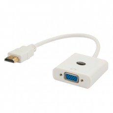 Savio Cl-27b Adaptador De Cable De Vídeo Hdmi Tipo A (Estándar) Vga (D-Sub) Blanco