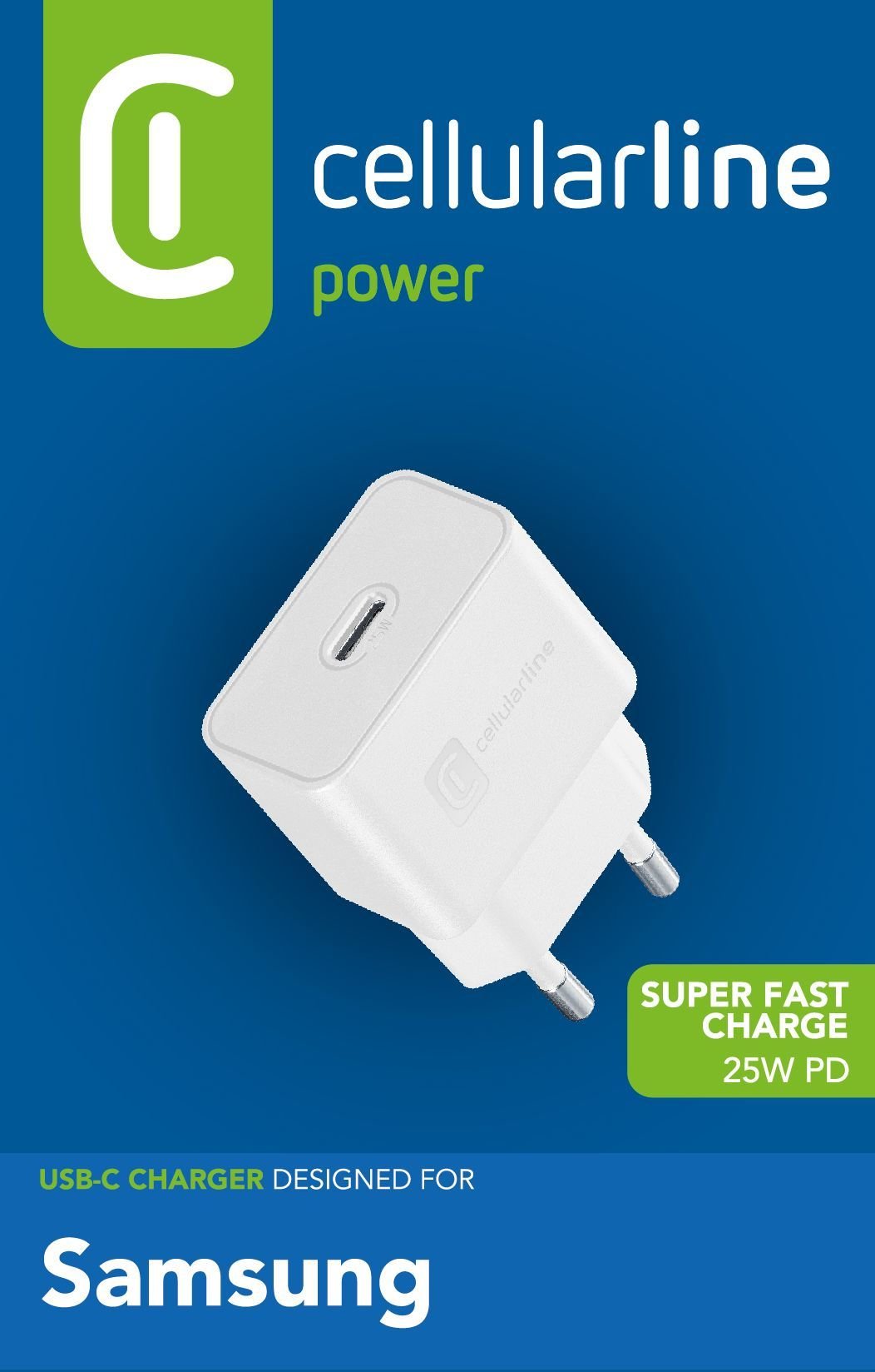 Cellularline Usb Typ-C Super Fast Travel Charger 25w Blanco
