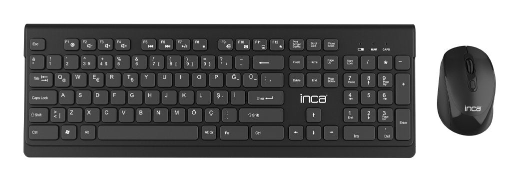 Teclado Turco + Ratón Inca Iws-519 Rf Inalámbrico Qwerty Negro