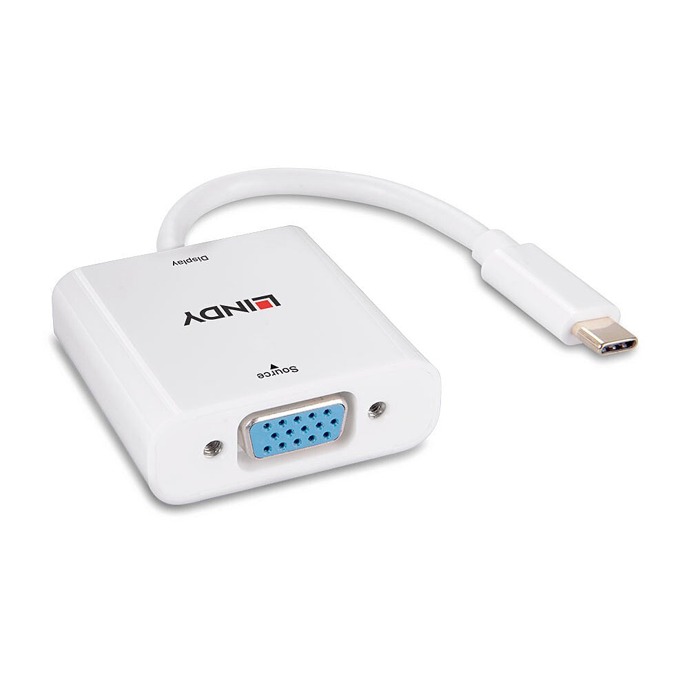 EAN 4002888433556 - Lindy 43355 adaptador de cable de vídeo USB Tipo C VGA (D-Sub) Blanco imagen 3