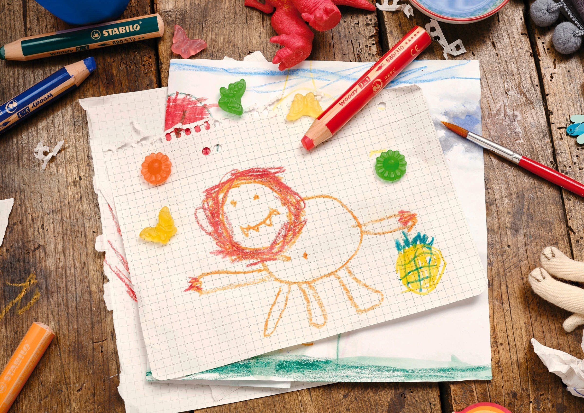 Stabilo Lápices De Colores Woody 3 En 1 Estuche De 5 Lila