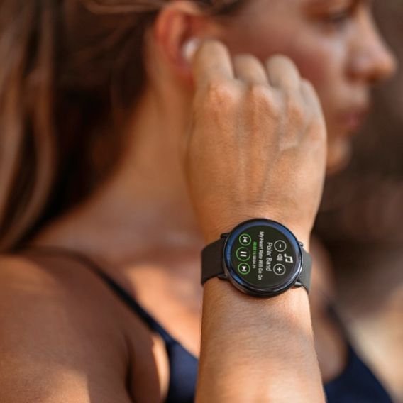 Smartwatch Polar Ignite 3 Titanium Silicone Band Black