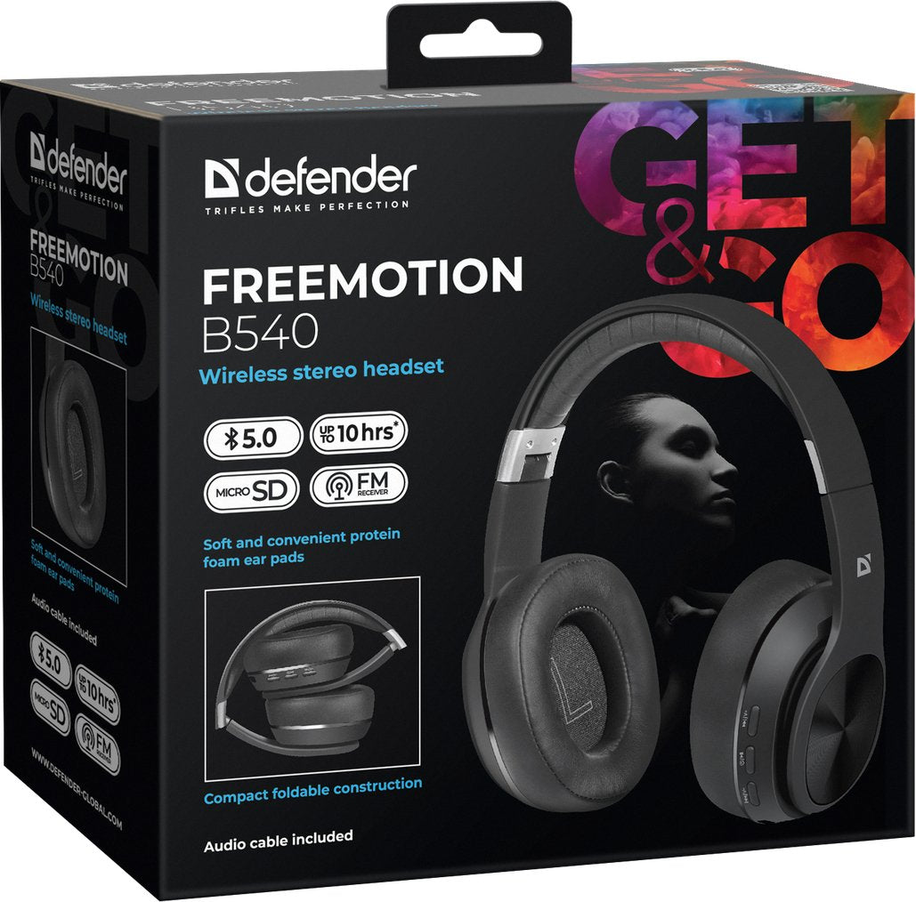 Auriculares Intrauditivos Bluetooth Con Micrófono Defender Freemotion B540 Negro