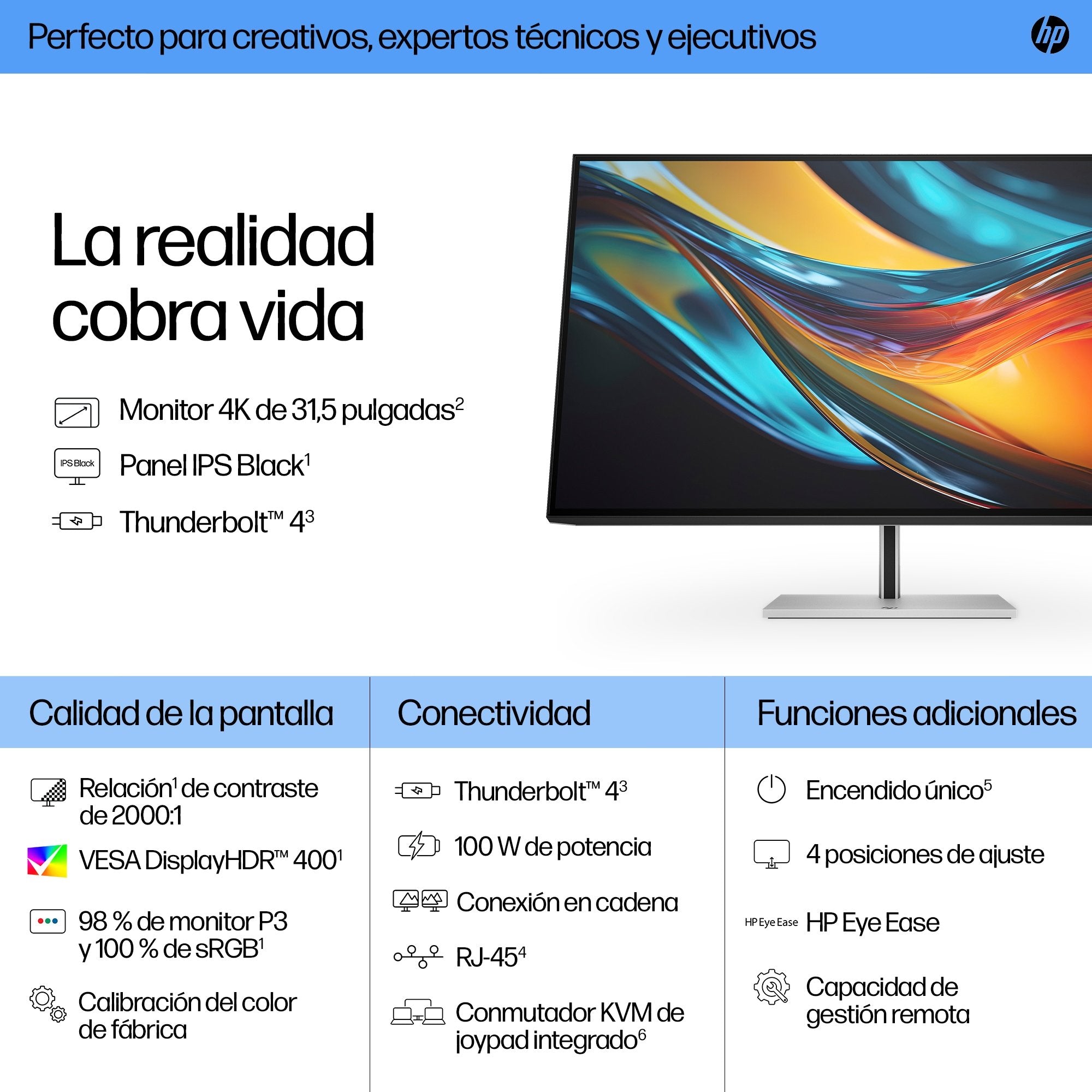EAN 5715063476536 - HP شاشة Series 7 Pro 4K Thunderbolt 4 مقاس 31.5 بوصة - 732pk pantalla para PC 80 cm (31.5") 3840 x 2160 P imagen 11