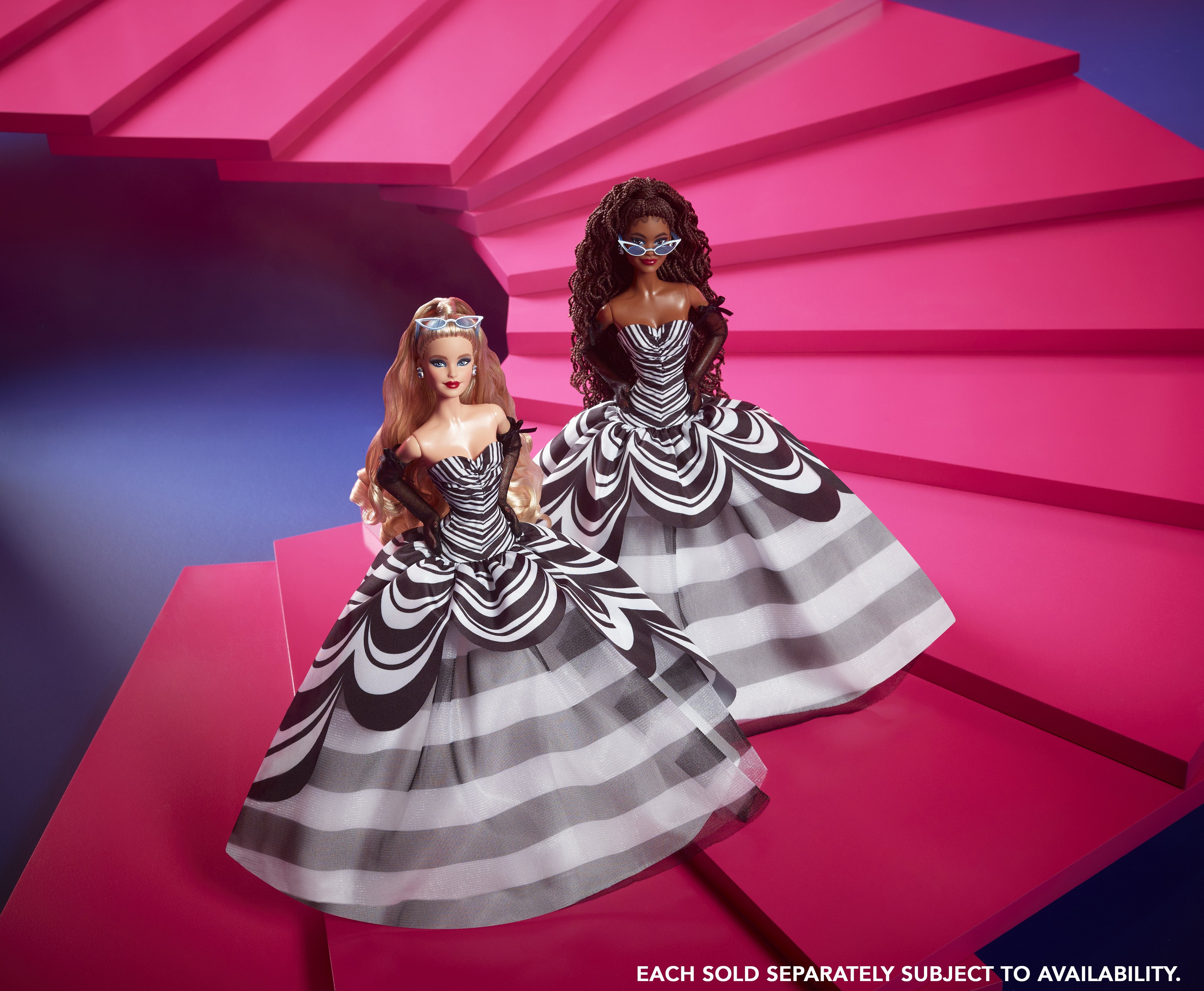 Muñeca Coleccionable Mattel Barbie Signature Del 65 Aniversario Con Cabello Rubio Y Bata Blanca Y Negra Hrm58