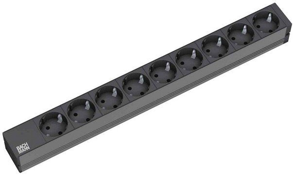 Bachmann Regleta 19" 9x Schuko Ac 2m Negro