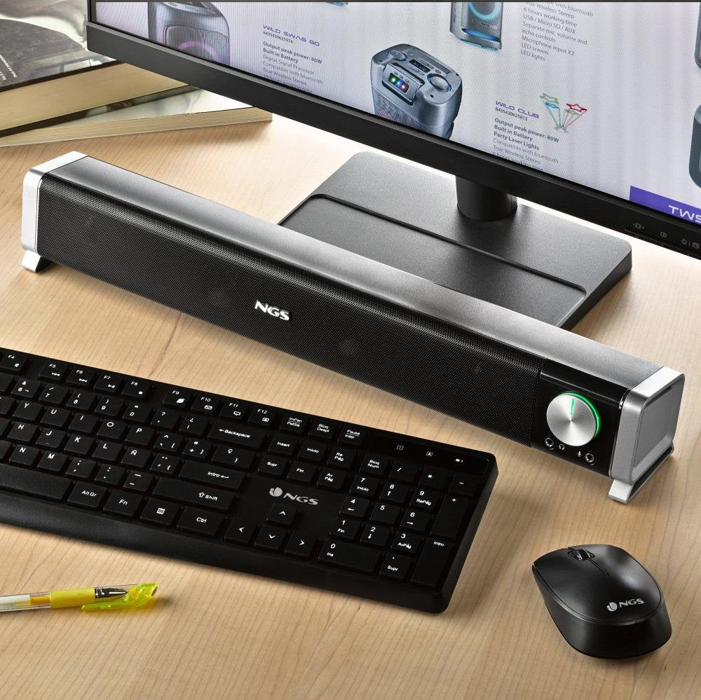 Barra De Sonido Con Bluetooth Ngs Subway 40w 2.0 Negra