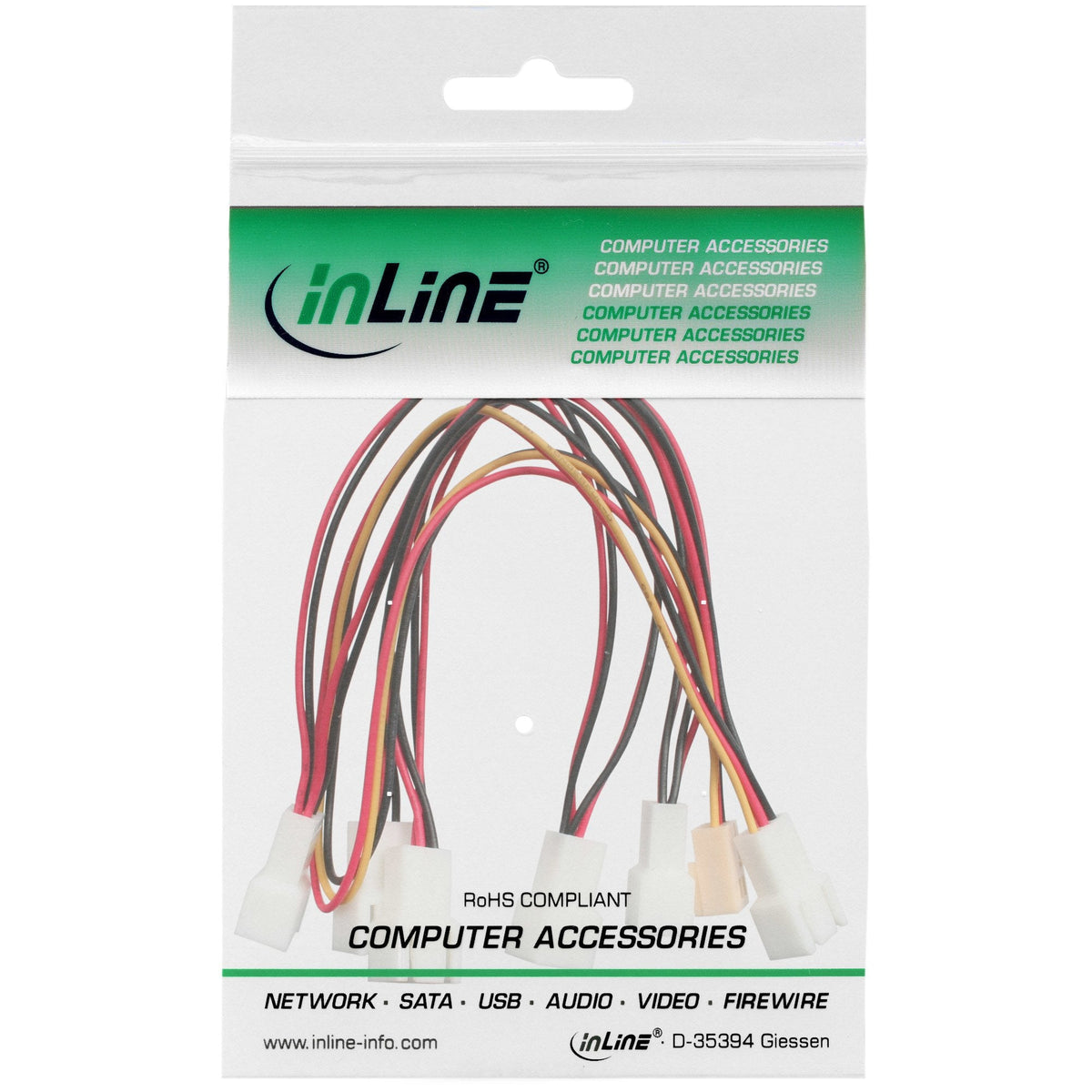 Adaptador De Ventilador Inline Cable Y Molex De 3 Pines Hembra A 6 Molex De 3 Pines Macho