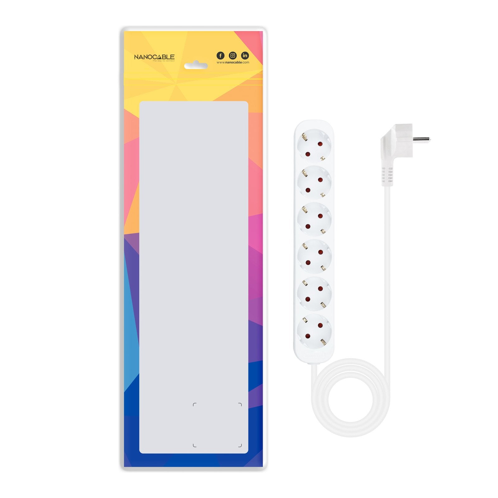 Nanocable Regleta 6 Tomas - 1.4m - Blanco