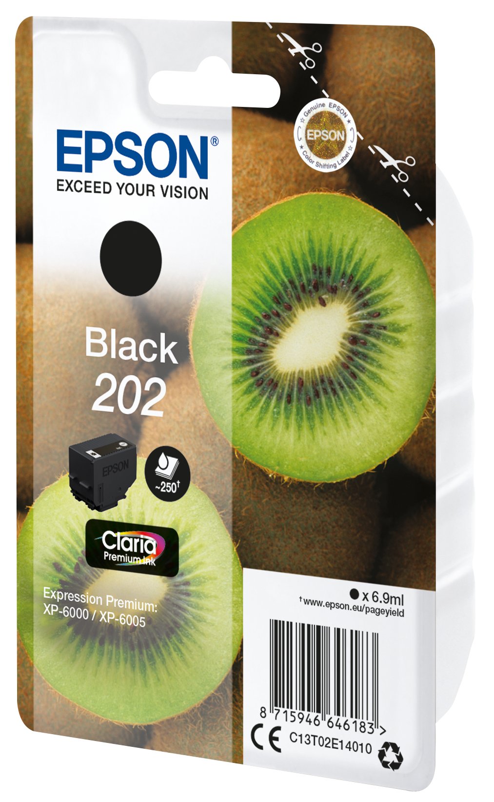 EAN 8715946646183 - Epson Kiwi 202 cartucho de tinta 1 pieza(s) Original Rendimiento estándar Negro imagen 2