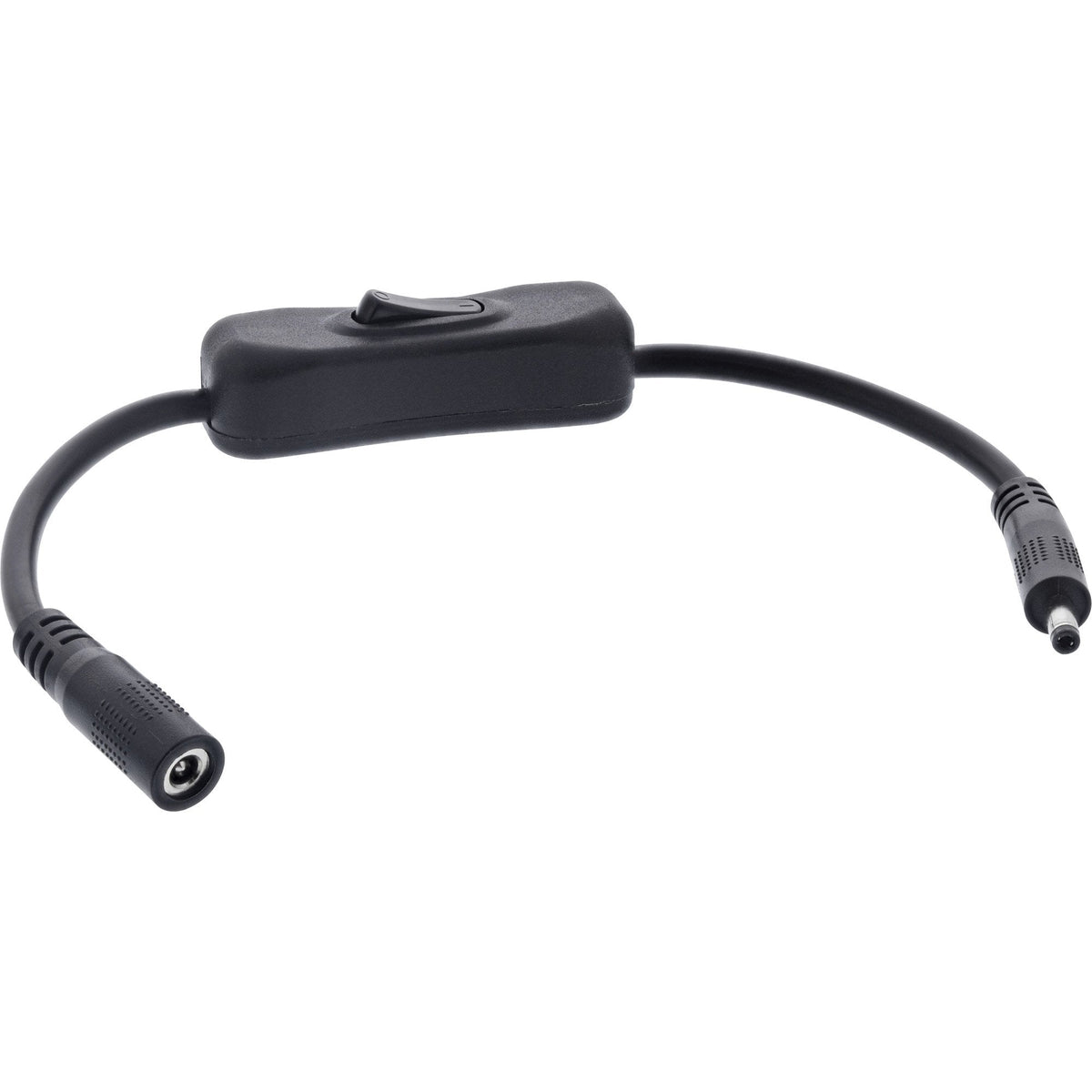 Inline® Dc Cable With Switch, Dc Male/Female 4.0x1.7mm, Awg 18, Negro, 0.20m