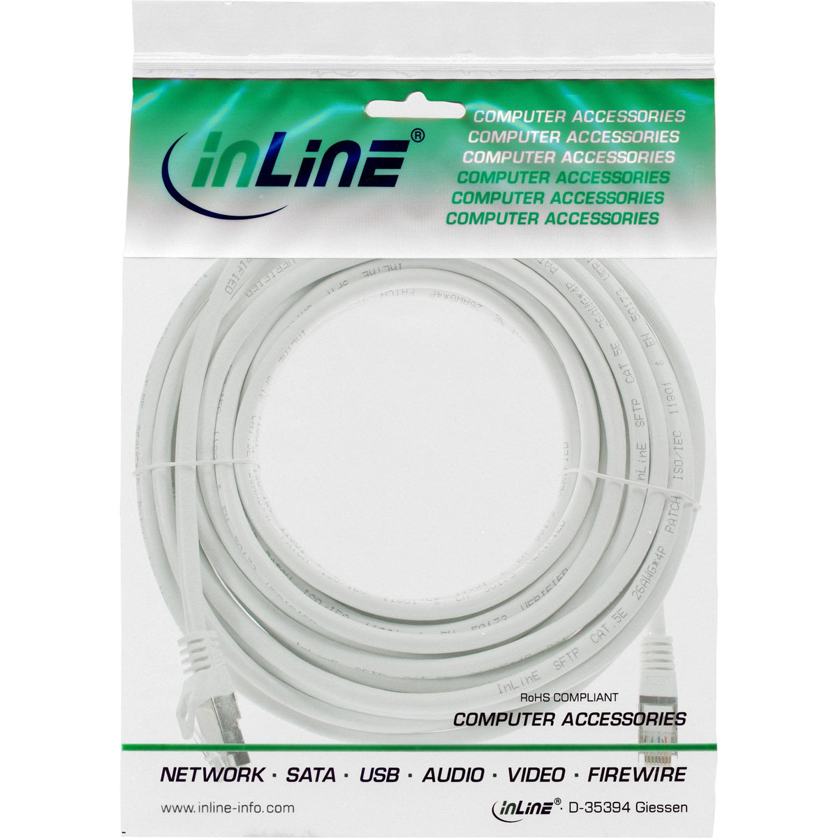 Cable De Red Inline Sf/Utp Cat.5e Blanco 5m