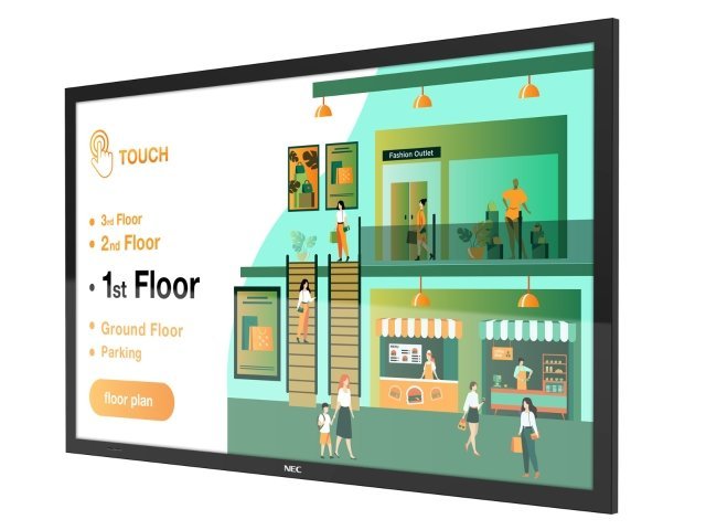 Nec Multisync M491 Pantalla Plana Para Señalización Digital 124,5 Cm (49") Lcd 500 Cd / M² 4k Ultra Hd Negro Pantalla Táctil